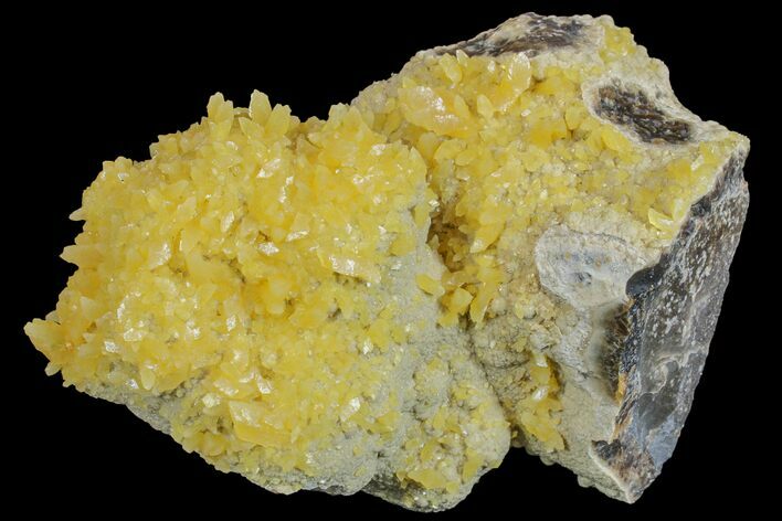 Fluorescent, Yellow Calcite Crystal Cluster - South Dakota #170699